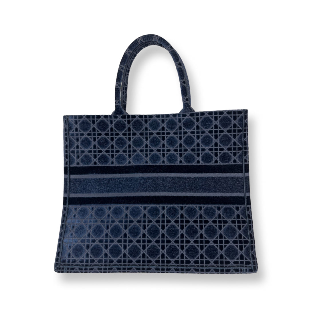 Dior Navy Velvet Large Book Tote