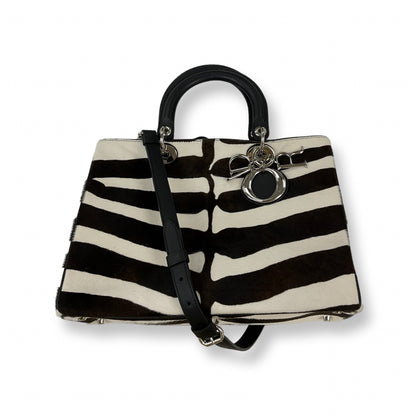 Dior Diorama Brown & White Pony Hair Zebra Tote