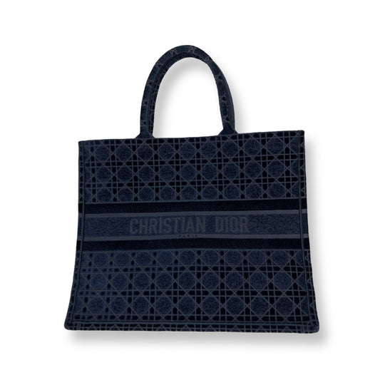 Dior Navy Velvet Large Book Tote