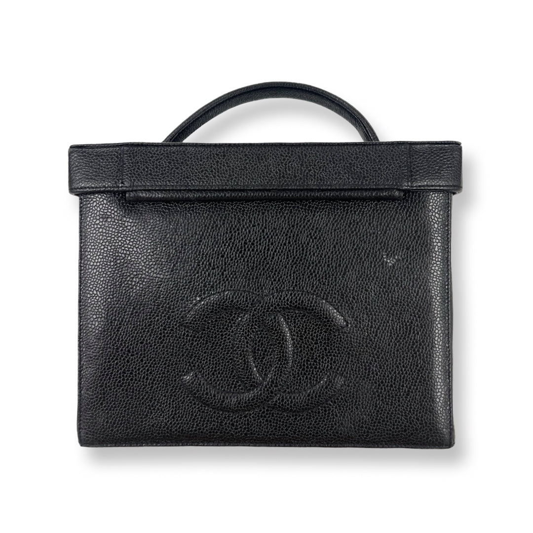 Chanel Vintage Black Caviar Vanity Case