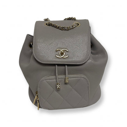 Chanel Gray Caviar Mini Backpack