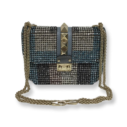 Valentino Blue Embellished Rockstud Evening Bag