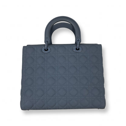 Dior Blue Ultra Matte Large Lady Dior Tote