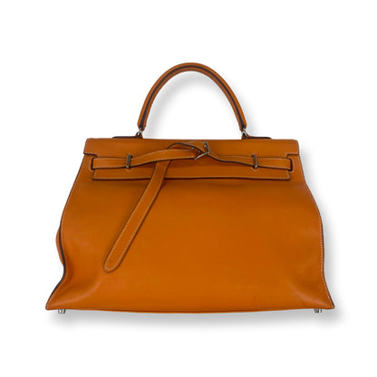 Hermes Orange Kelly 35 Top Handle Bag