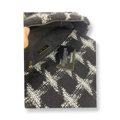 Chanel 19 Medium Black & White Tweed Crossbody Bag