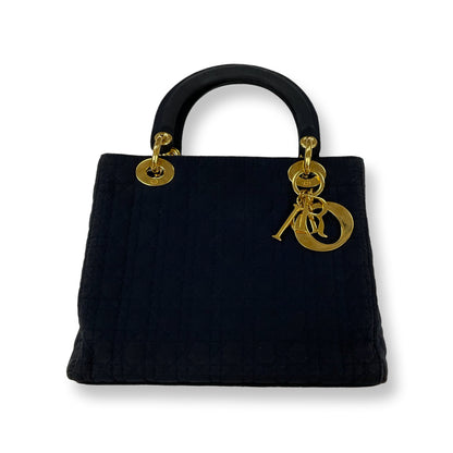 Dior Navy Nylon Lady Dior Top Handle