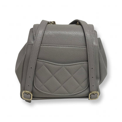 Chanel Gray Caviar Mini Backpack