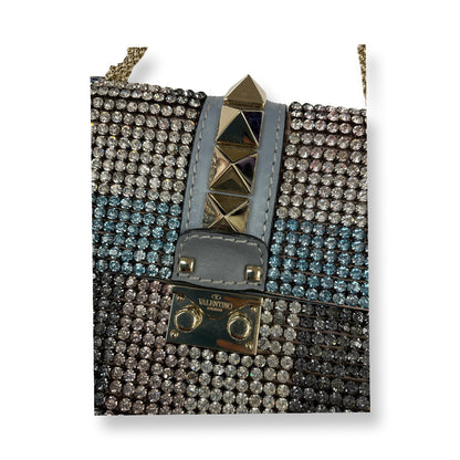 Valentino Blue Embellished Rockstud Evening Bag