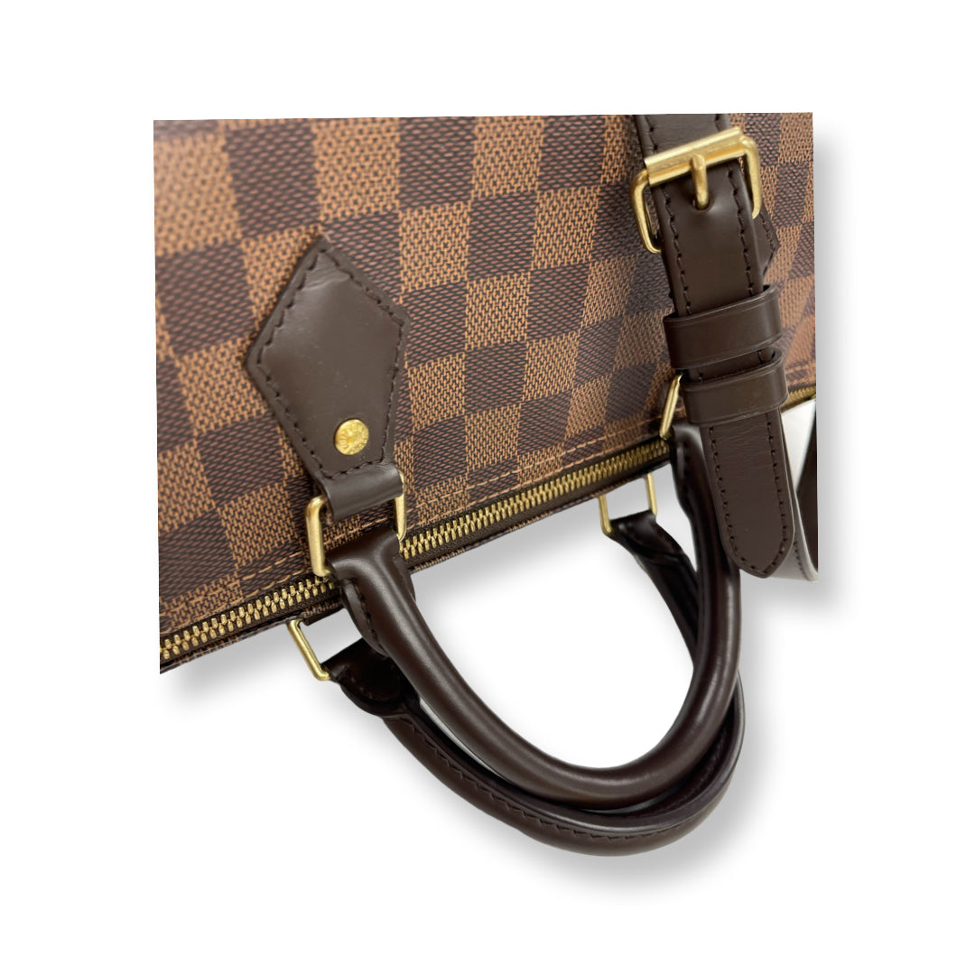 Louis Vuitton Brown Speedy 35 Top Handle Bag