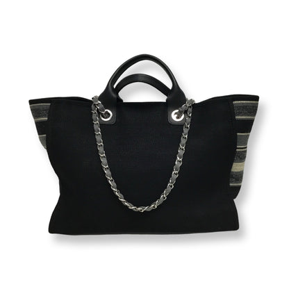 Chanel Black & Gray Large Deauville Tote