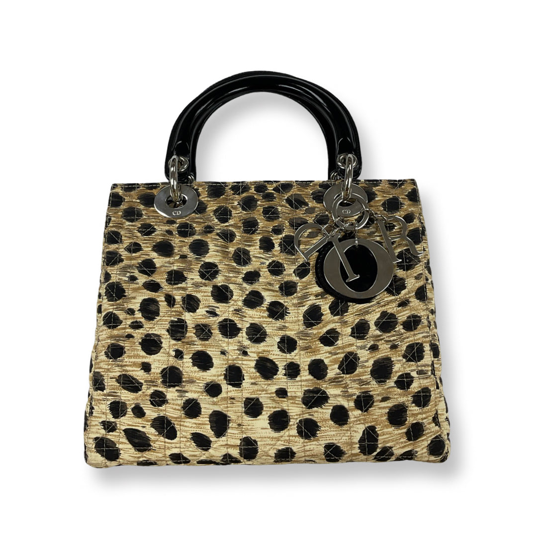 Dior Leopard Print Small Lady Dior Top Handle