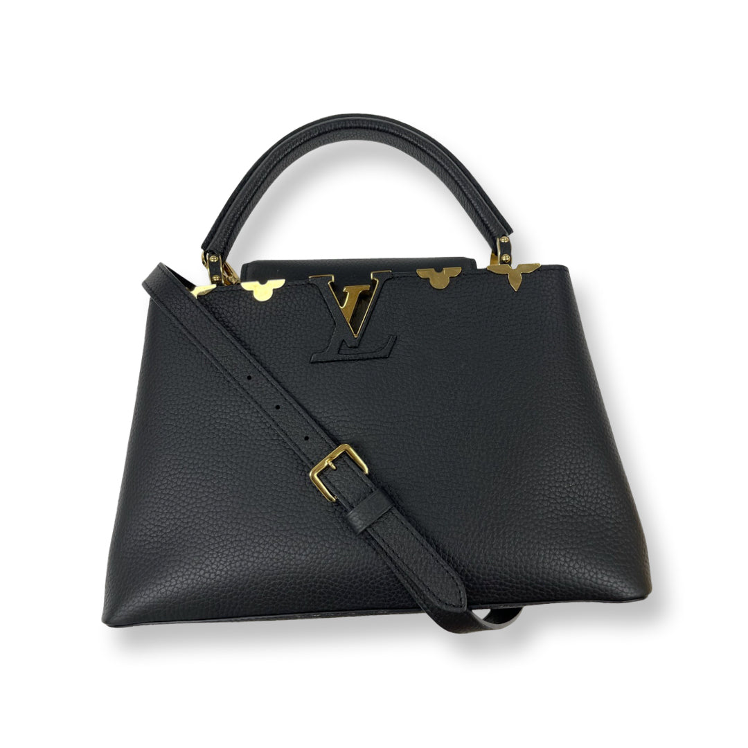 Louis Vuitton Black MM Capucine Top Handle