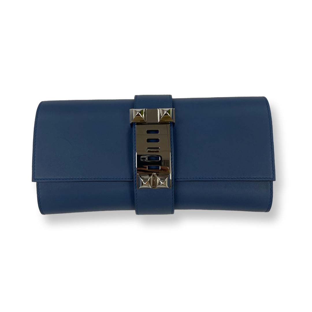 Hermes Blue Medor Clutch